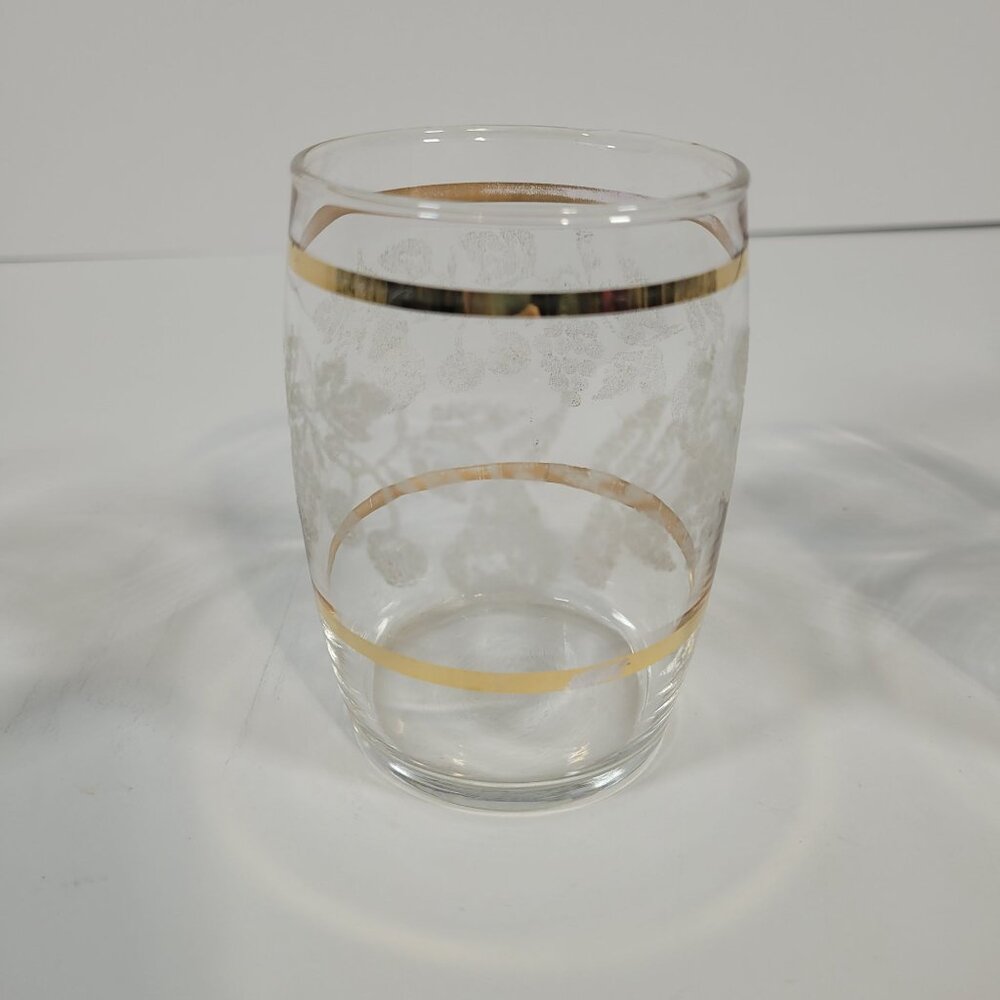 Vintage Juice Set Bartlett Collins Glass Pitcher 4 Glasses Golden Fruit‎ Pattern - Picture 8 of 8